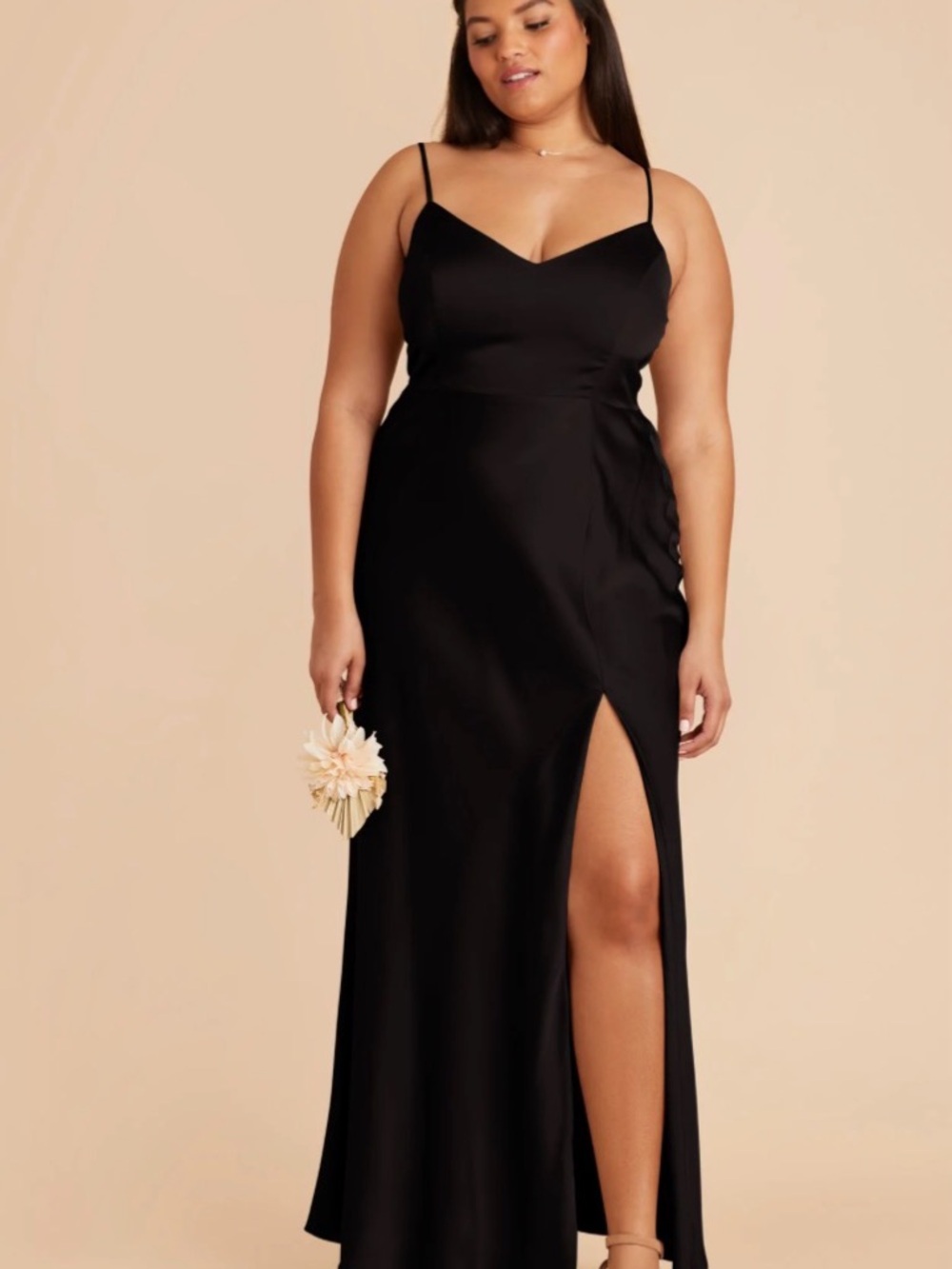 Birdy Grey Jay Bridesmaid Dress - black matte satin